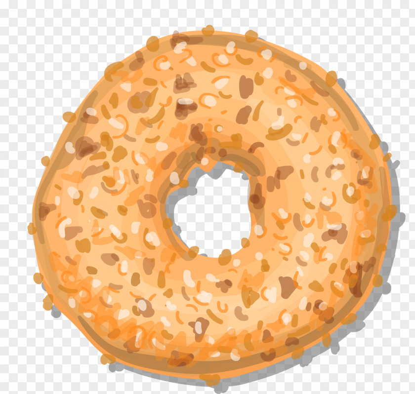 Beautifully Hand-painted Circular Biscuits Doughnut Bagel Danish Pastry Cookie PNG
