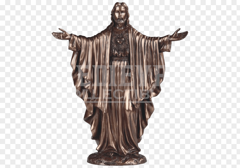 Sacred Heart Of Jesus Bronze Sculpture Statue Figurine PNG