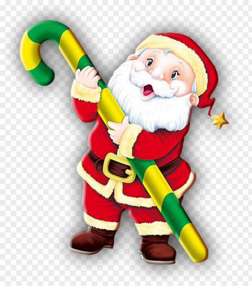 Santa Claus Candy Cane Reindeer Christmas Clip Art PNG