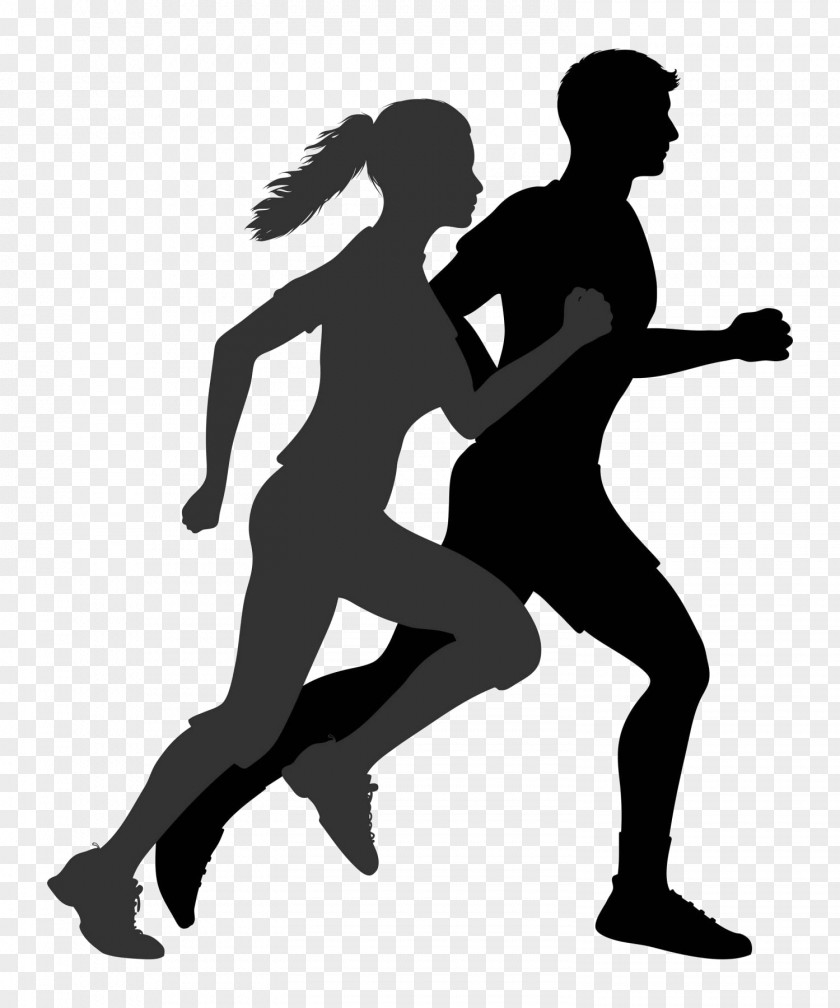 Silhouette Running Clip Art PNG