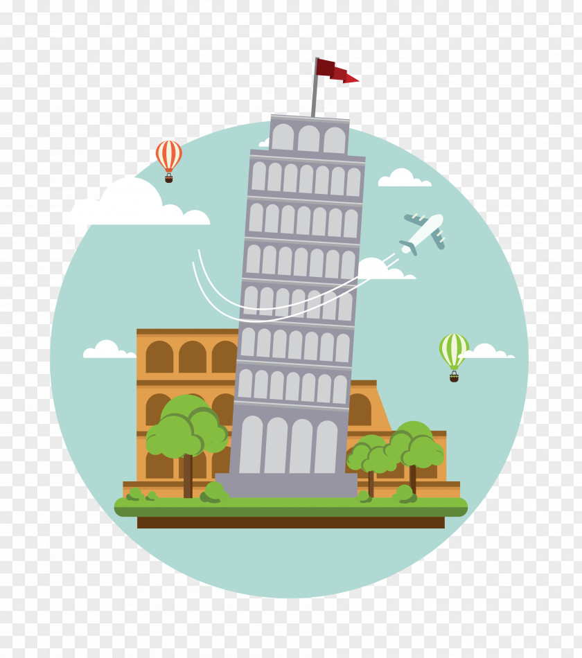 Vector Leaning Tower Of Pisa Colosseum Roman Forum Landmark Pixabay PNG