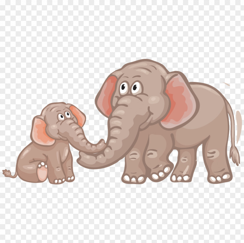 Elephants And African Elephant Indian Cartoon PNG