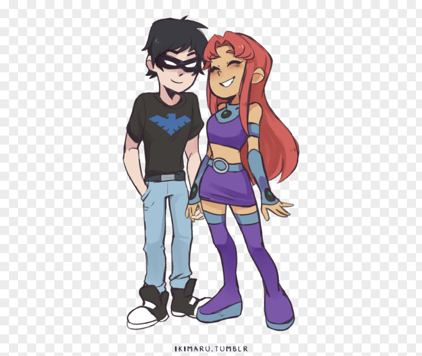 Robin Starfire Dick Grayson Nightwing Teen Titans PNG