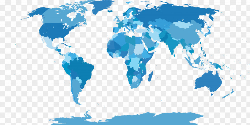 Blue Map Of The World Sub-regional Globe PNG