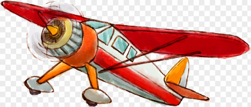 Hand-painted Vintage Aircraft Airplane Light Euclidean Vector PNG
