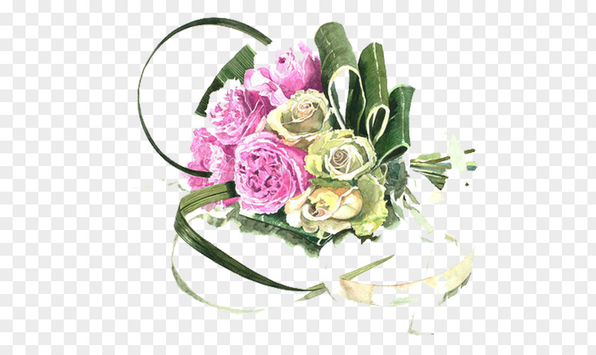 Pink Bouquet Watercolor Painting Painter Art Flower PNG