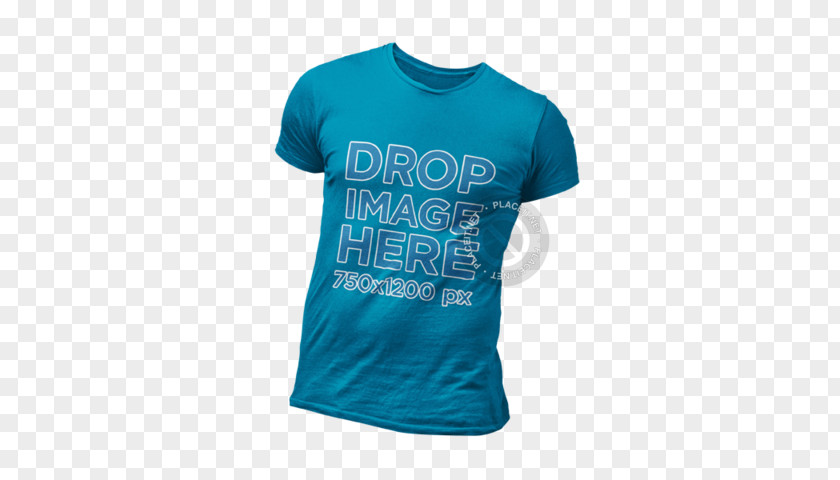 T-shirt Mockup Sleeve Turquoise Font PNG