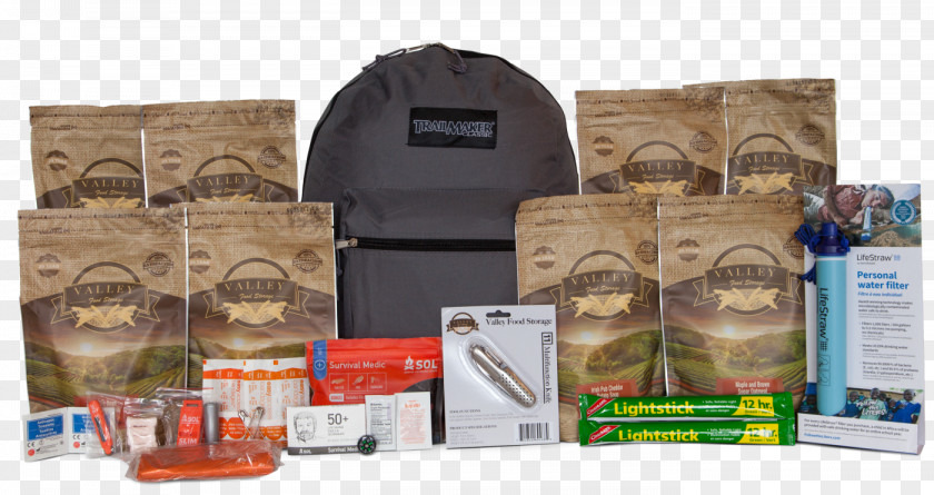 Backpack With Food Storage Survival Skills Dairy Products Kit PNG