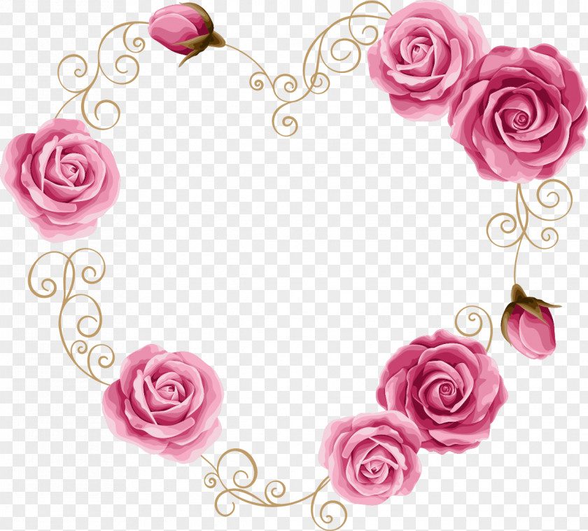 Beautiful Heart-shaped Lace Wedding Invitation Flower Illustration PNG