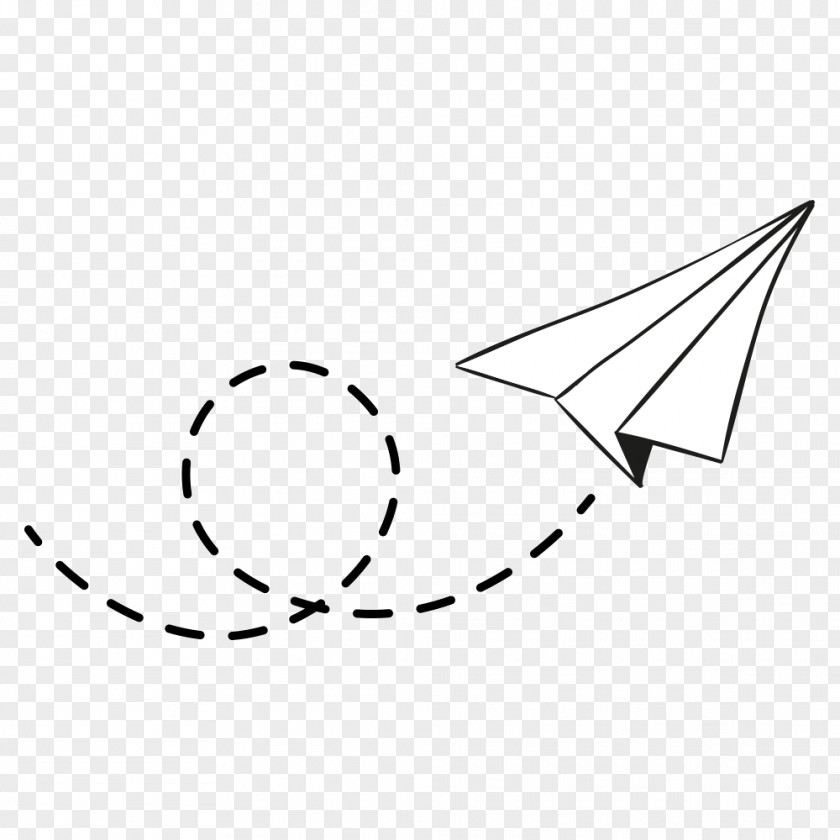 Dotted Line Airplane Paper Plane PNG