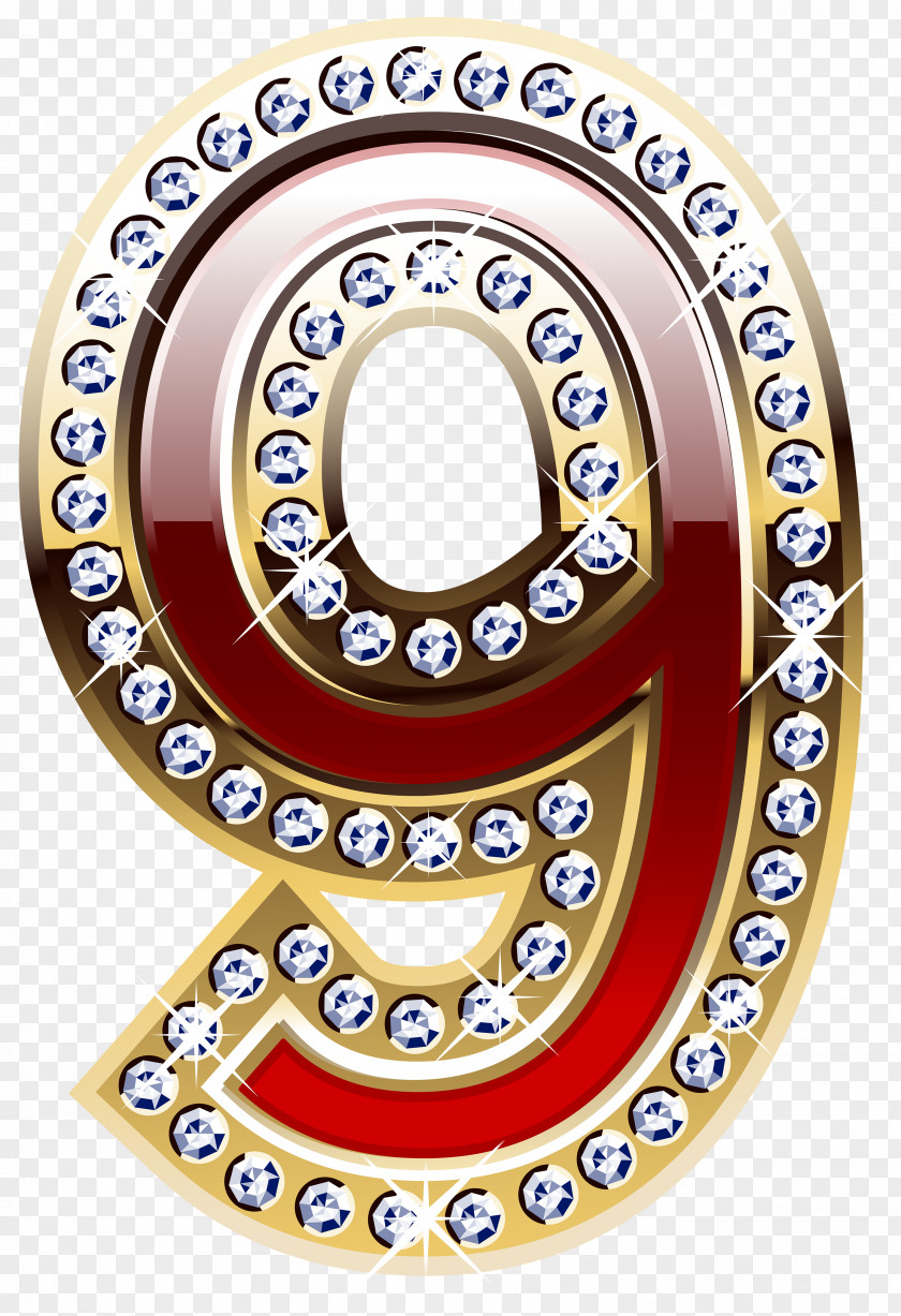 Gold And Red Number Nine Clipart Image Numerical Digit Clip Art PNG