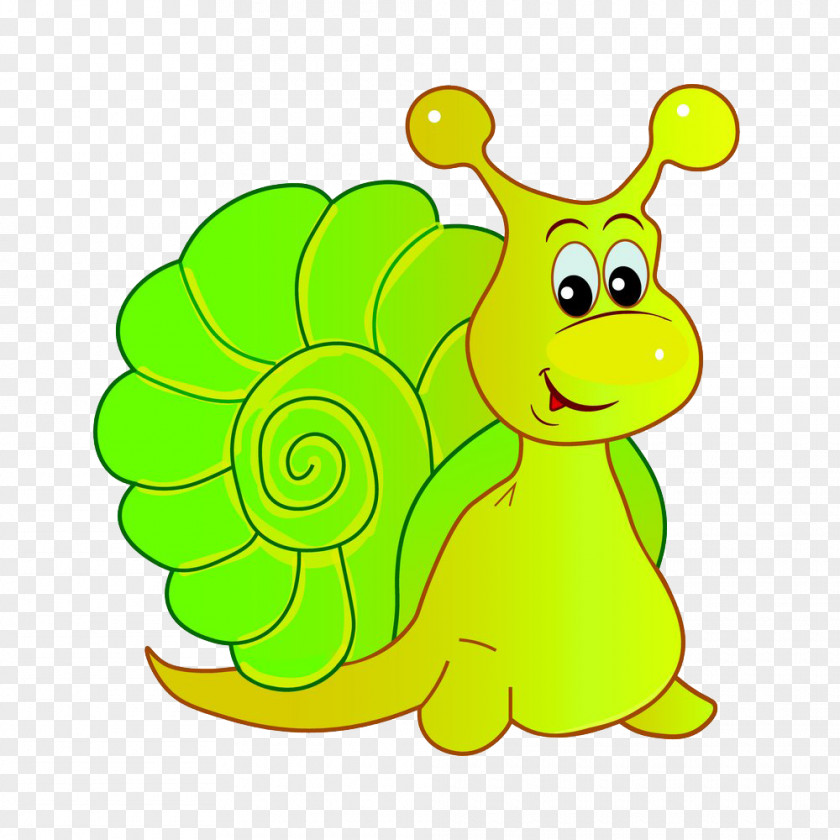 Green Snail Stylommatophora Drawing Illustration PNG
