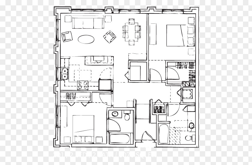 Rental Homes Luxury Eden Hill Apartments Floor Plan Studio Apartment Technical Drawing PNG