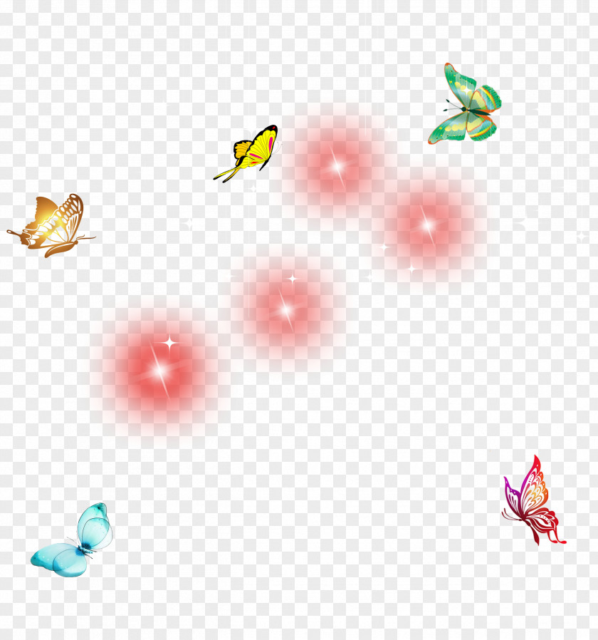 Butterfly Halo Floating Material Light PNG