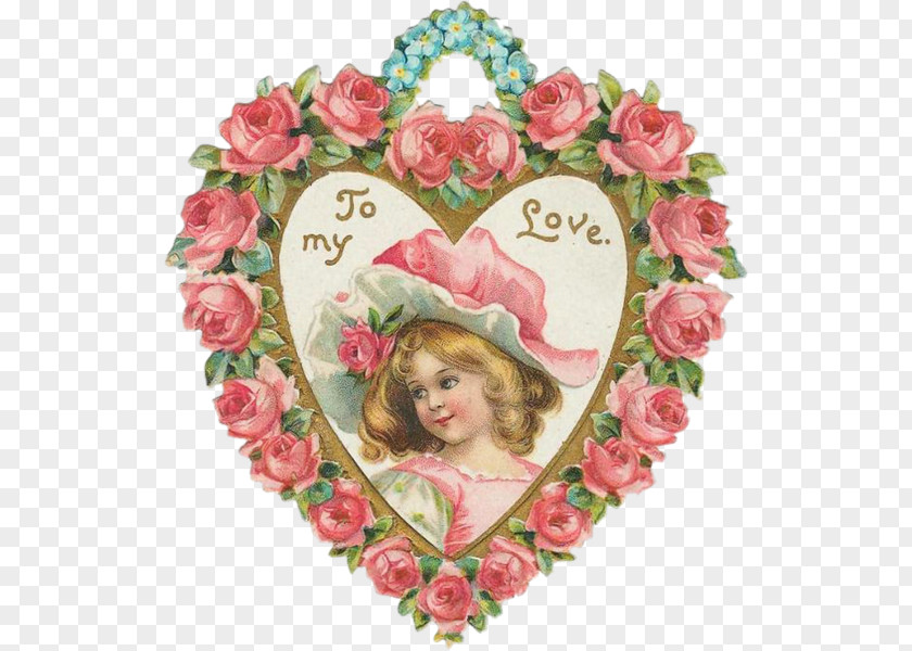 Heart Garden Roses Valentine's Day Victorian Era Make Your Own Valentine PNG