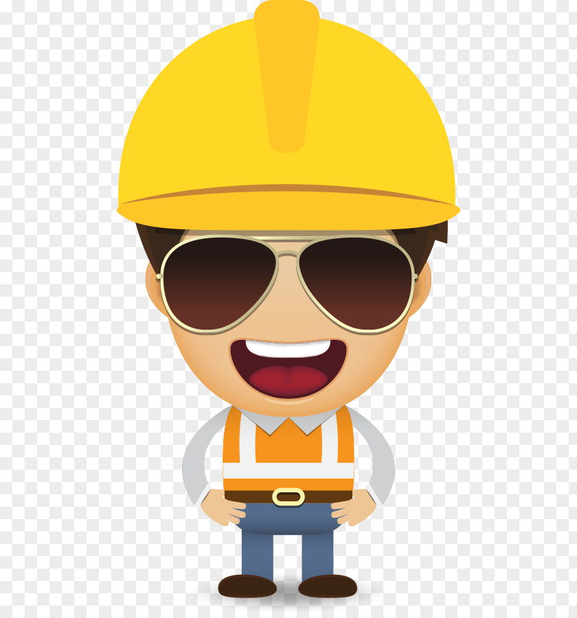 Vector Cartoon Worker Sunglasses Laborer Construction Euclidean PNG
