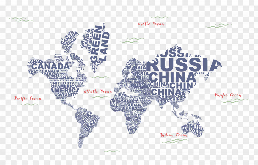 Vector Creative English Letter World Map Globe PNG