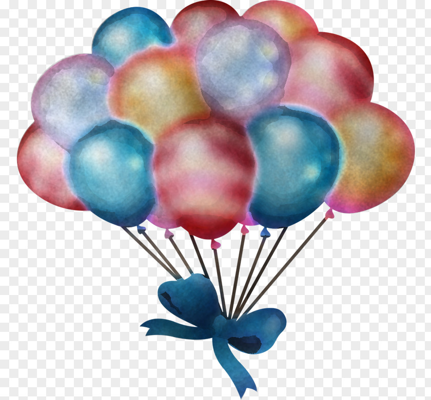 Balloon Party Supply Turquoise Watercolor Paint Toy PNG