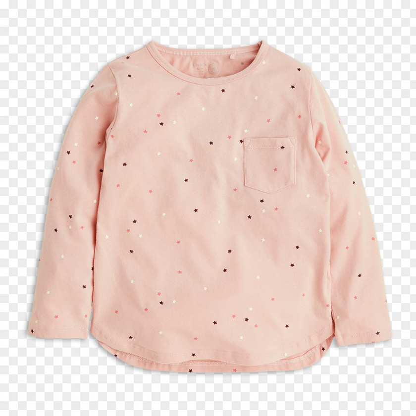 Button Sleeve Blouse Pink M Neck PNG