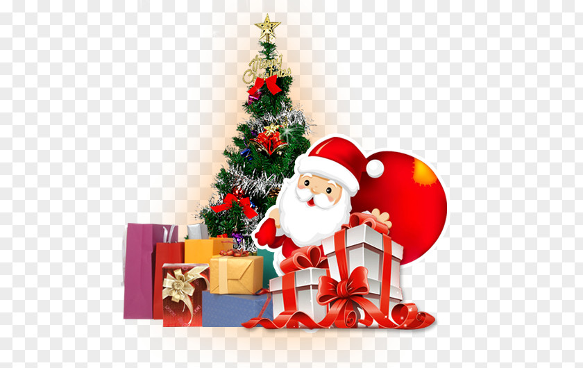 Creative Christmas Ornament Santa Claus Tree PNG