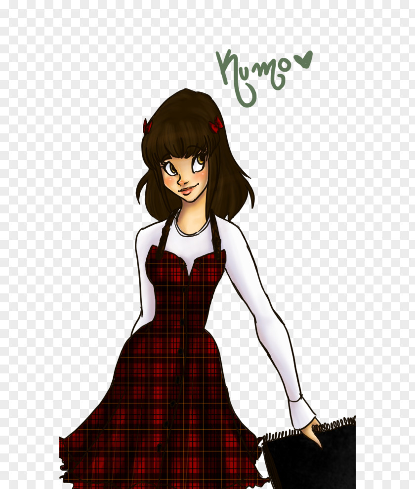 Dress Tartan Black Hair Brown PNG