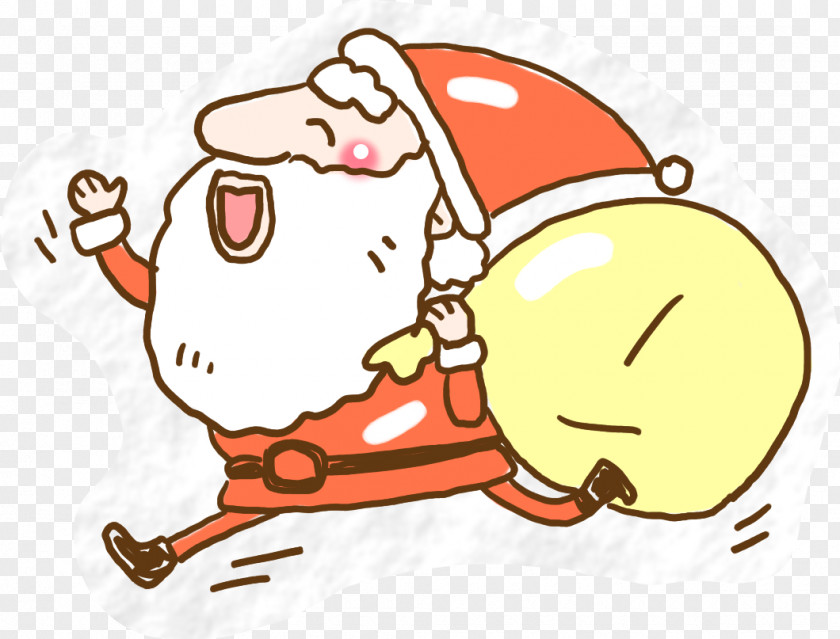 Hand-painted Cartoon Santa Claus Creative Run Free!!! Christmas PNG