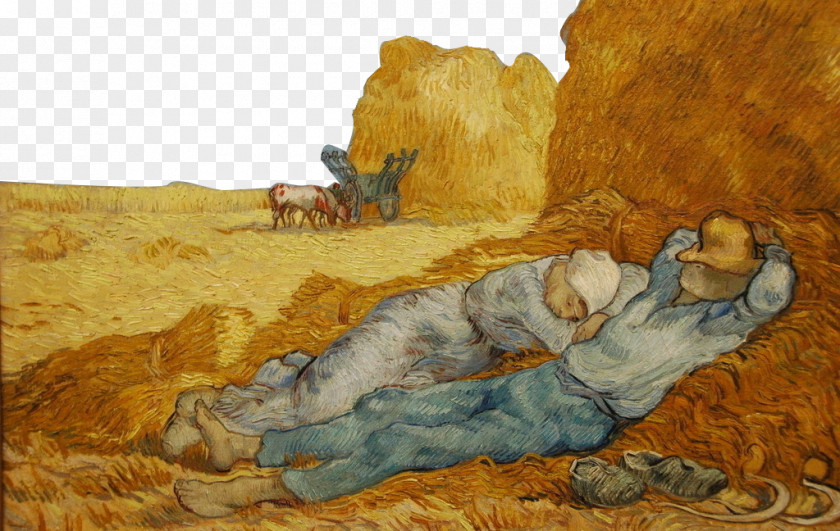 Oil On The Valley Of Farmers Musxe9e DOrsay Provence Van Gogh Self-portrait Siesta (after Millet) Painting PNG