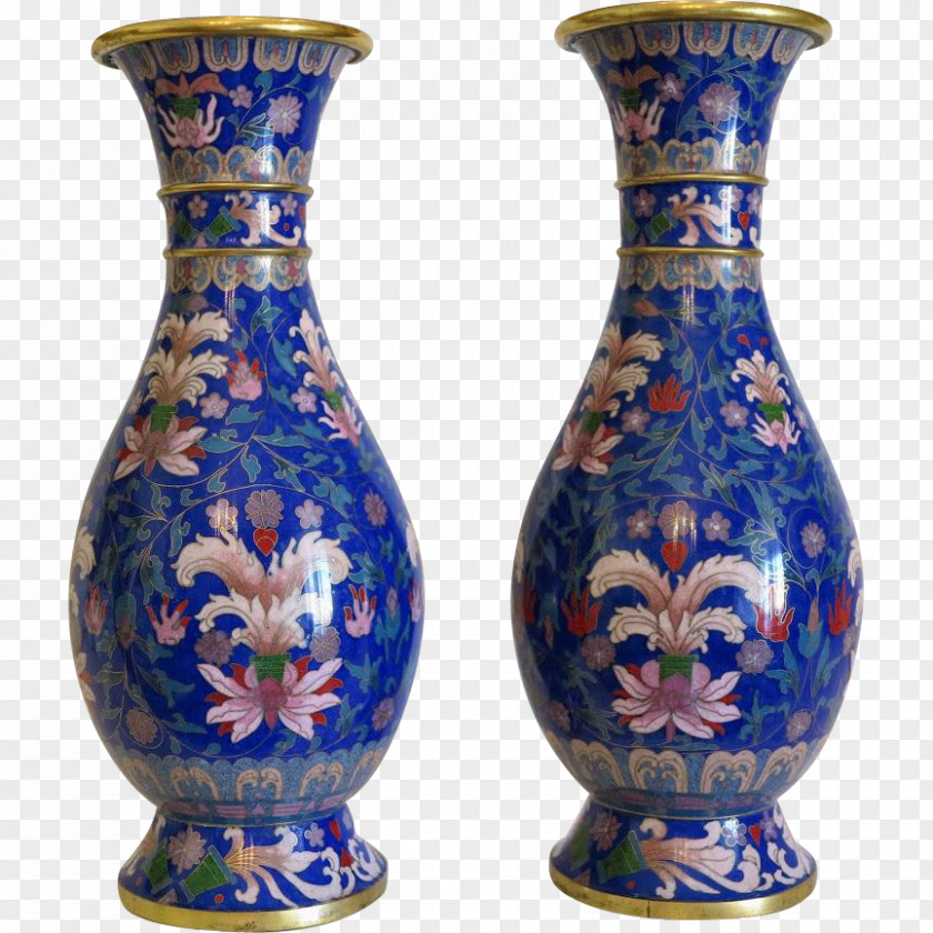 Vase Ceramic Pottery Porcelain Cloisonné PNG
