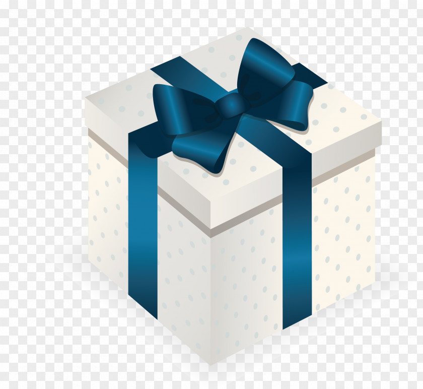 Blue Gift Box Top View Christmas PNG
