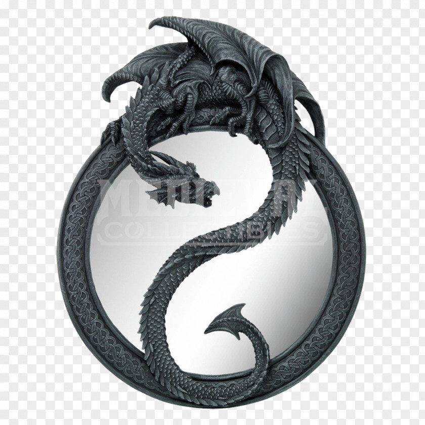 Mirror First Surface Yin And Yang Dragon Collectable PNG