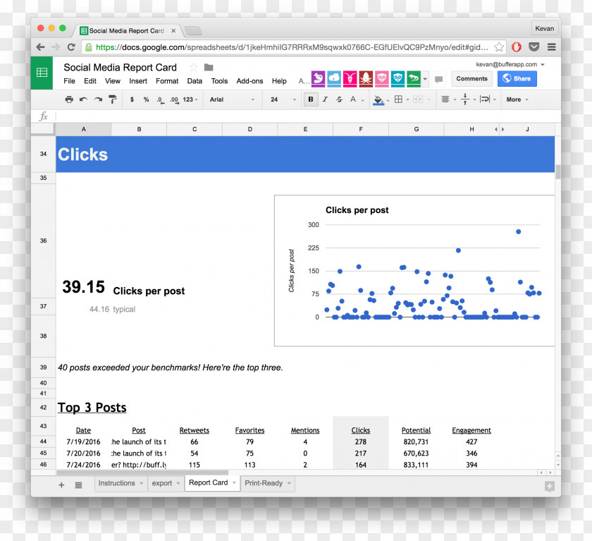 Social Media Template Microsoft Excel Spreadsheet Report PNG