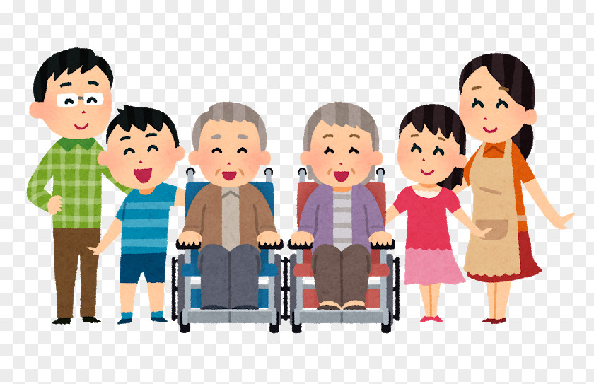 Large Family Caregiver Old Age Home Disability Assisted Living PNG