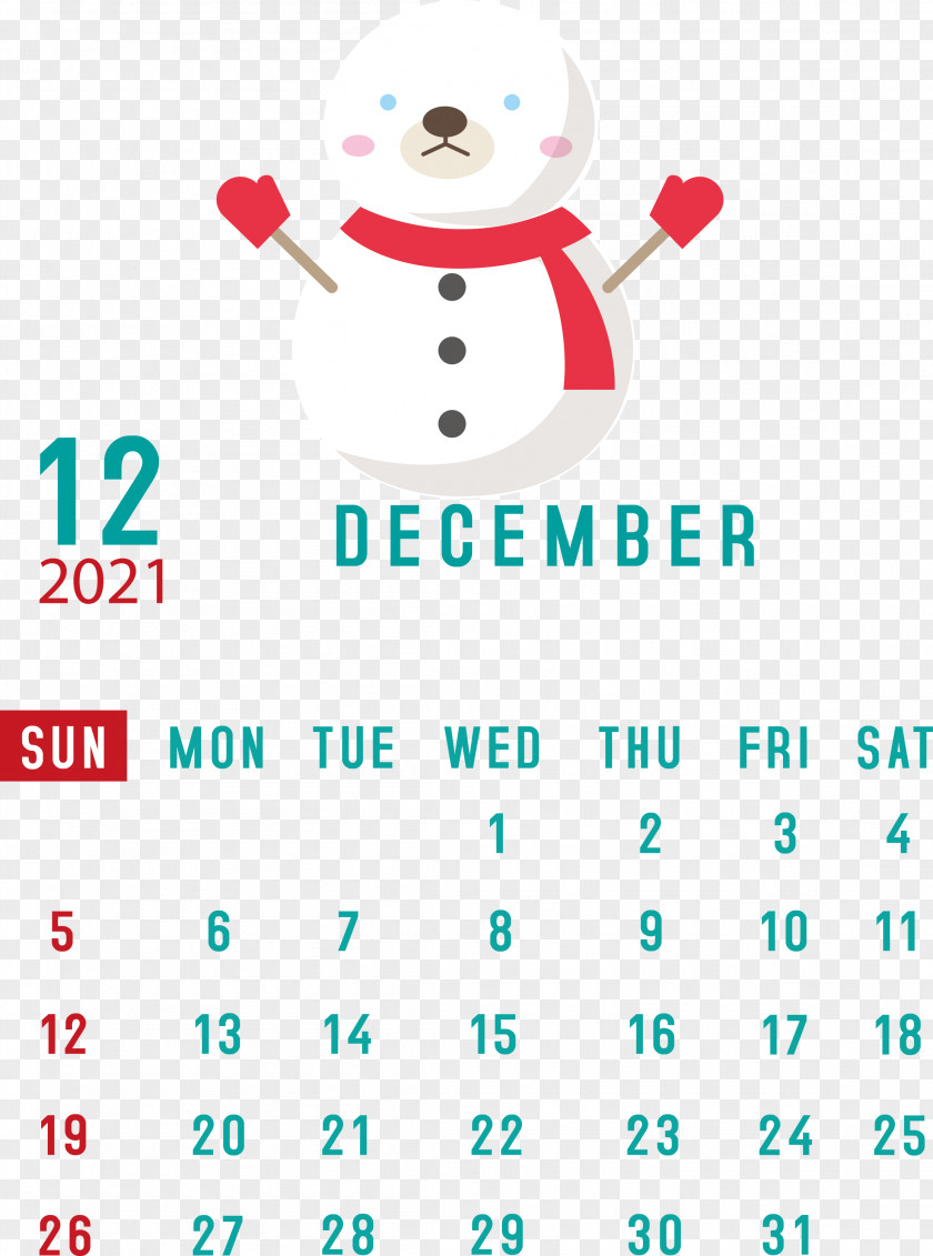 December 2021 Printable Calendar PNG