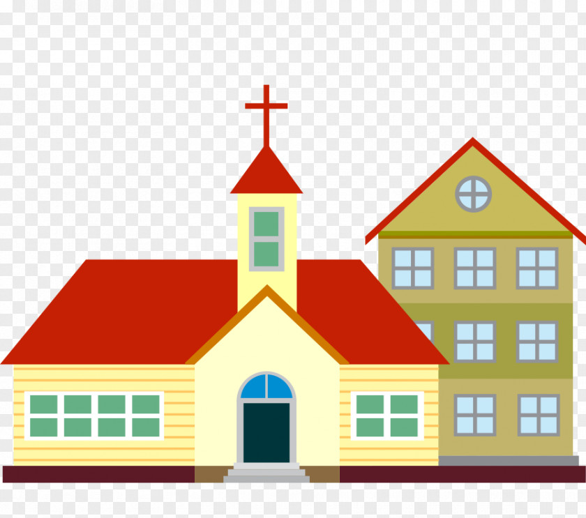Hand-painted Church Architecture Clip Art PNG