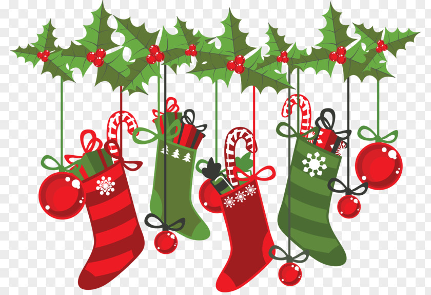 Santa Claus Christmas Stockings Decoration PNG