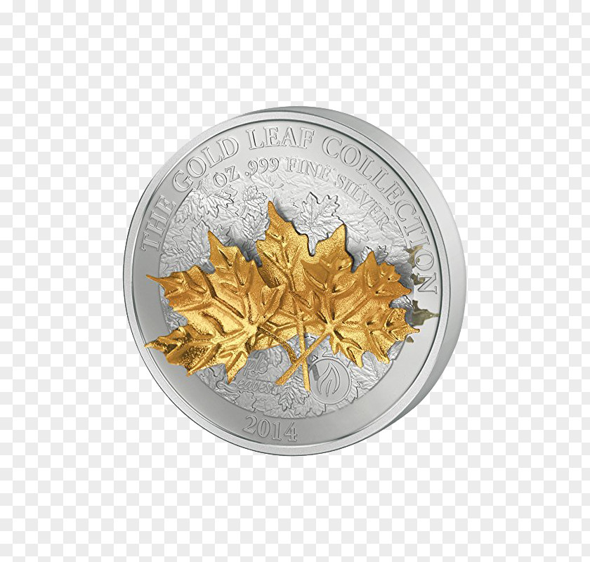 Leaf Gold Silver Maple Coin PNG