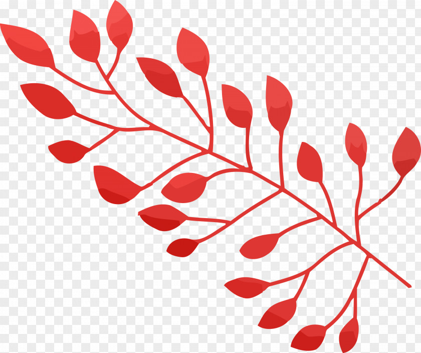 Leaf Red Pedicel Branch Plant PNG