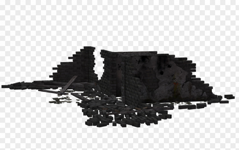 Castle Ruins Stage White Black M PNG