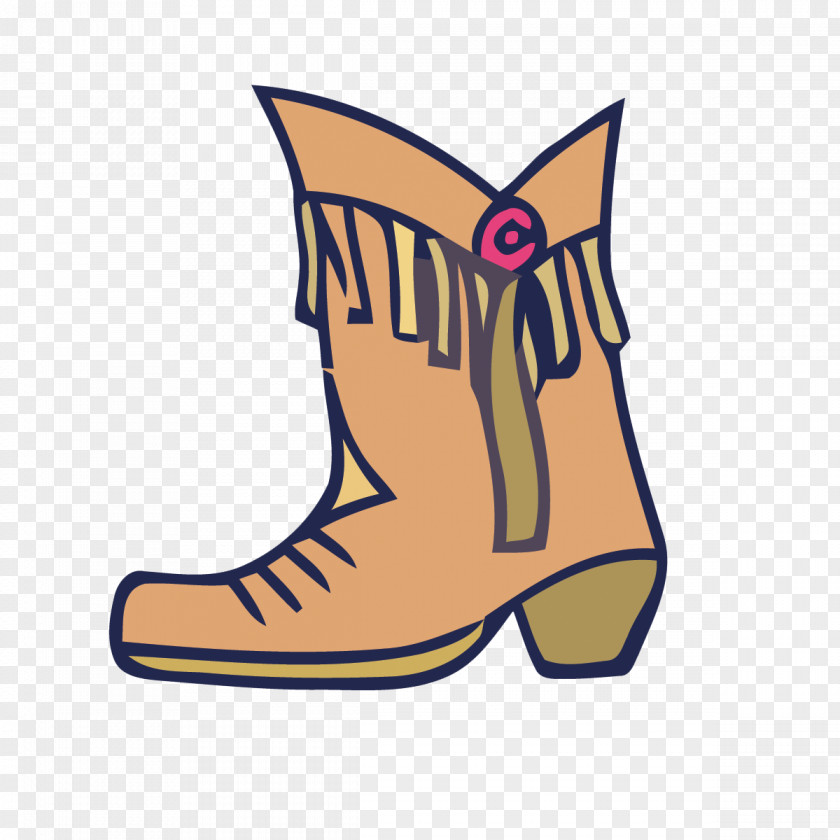 Vector Material Brown Fringed Boots Boot Clip Art PNG