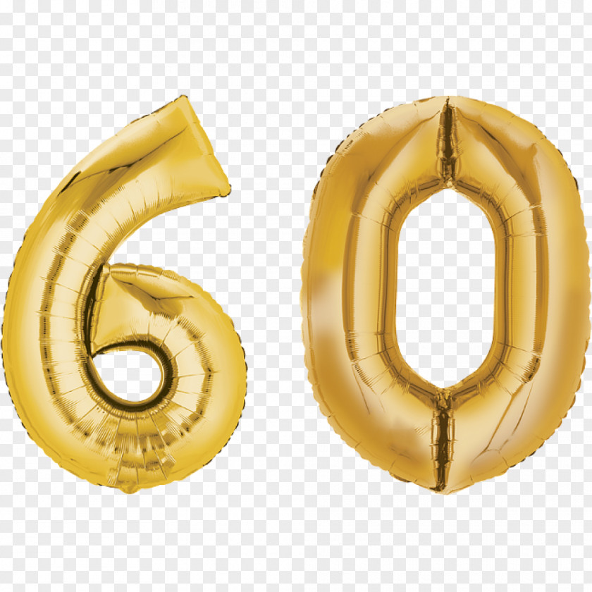 Balloon Gas Gold Birthday Number PNG