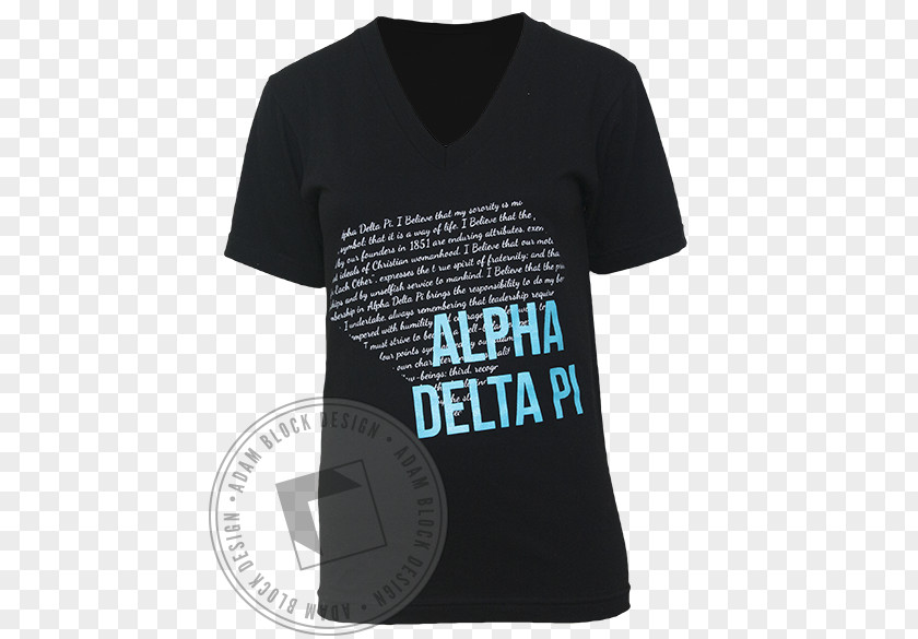 Diamond Word T-shirt Alpha Delta Pi Neckline PNG