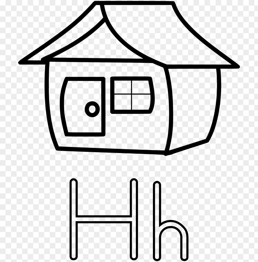 House Coloring Book Tree Child PNG