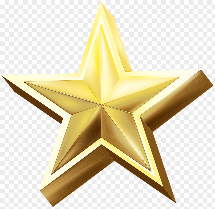 Metal Astronomical Object Gold Star PNG