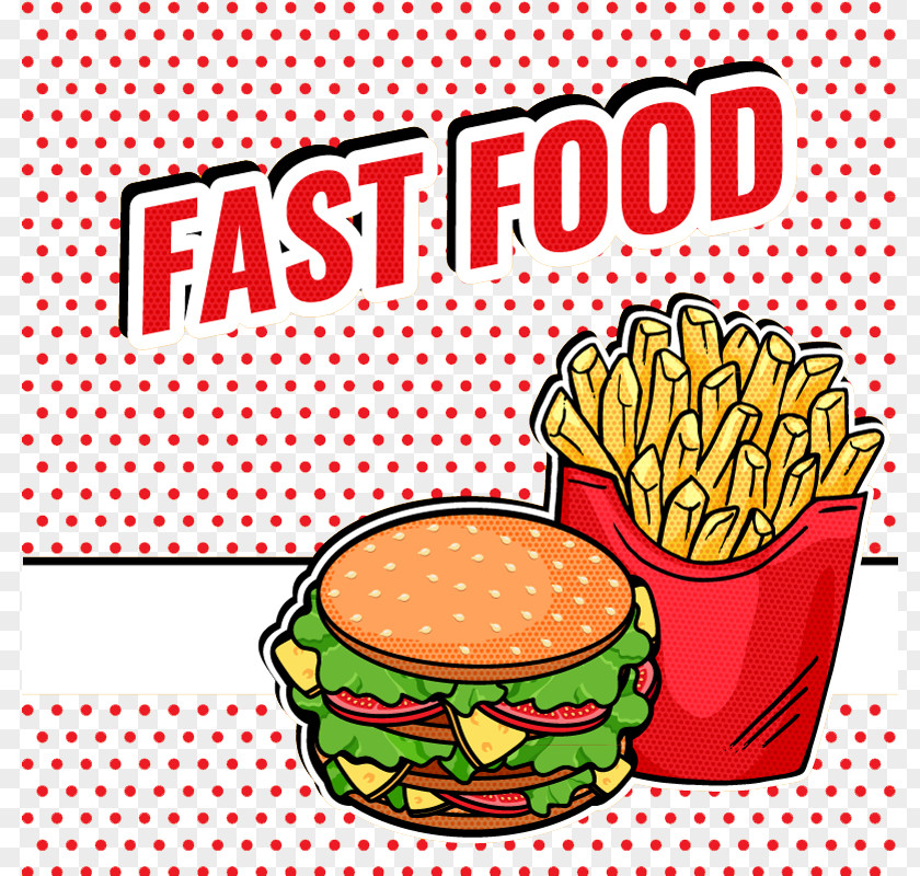 Creative Fast Food Burger Fries Hamburger French Pop Art PNG