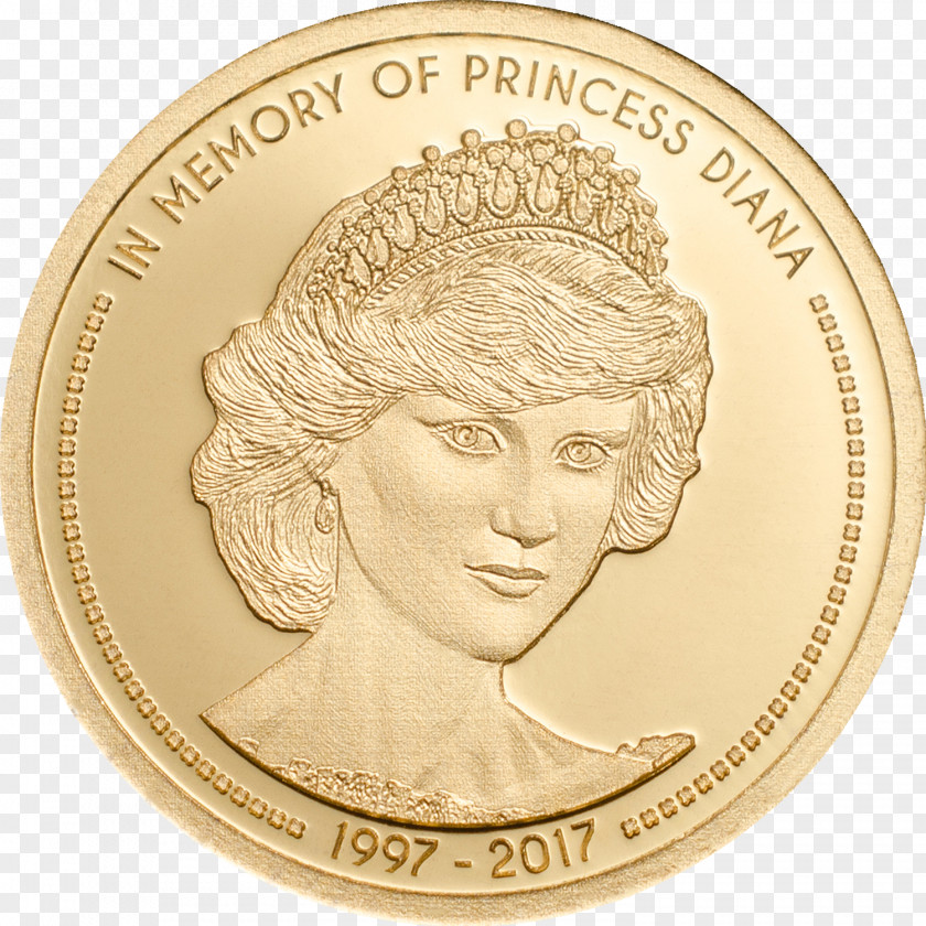Gold Coins Diana, Princess Of Wales Memorial Fountain Coin Proof Coinage PNG