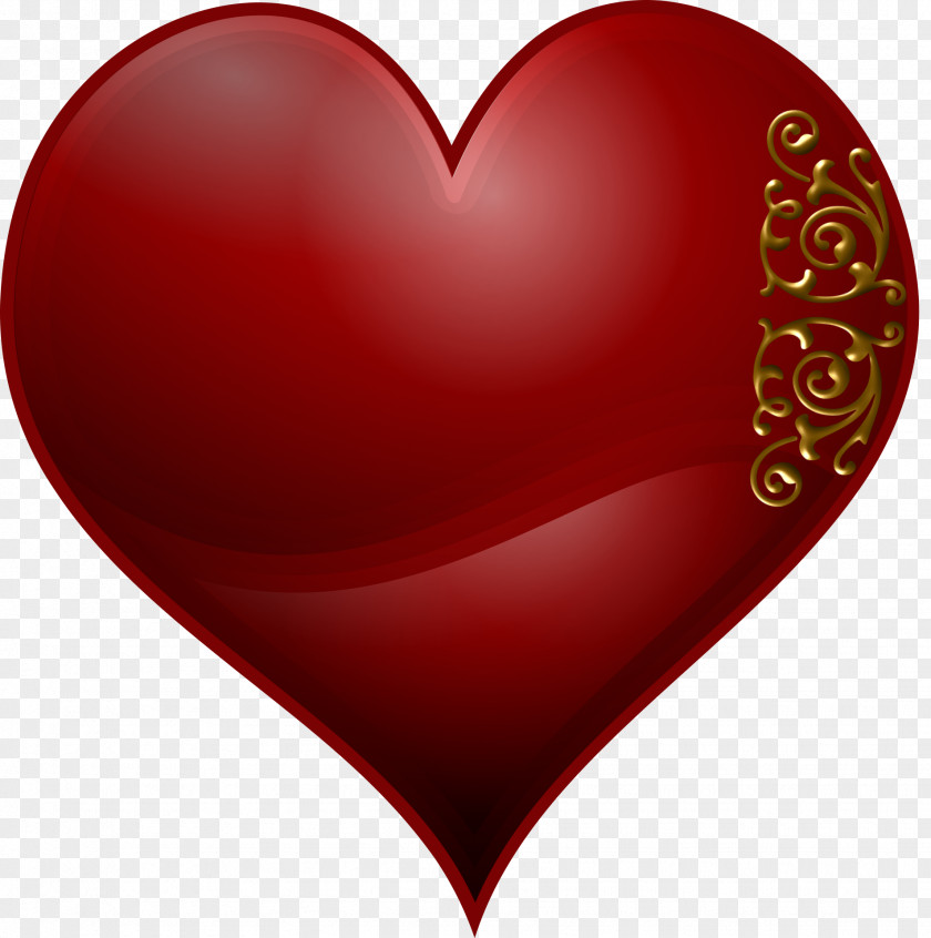 Red Hearts And Gold Clouds Heart Symbol Clip Art PNG