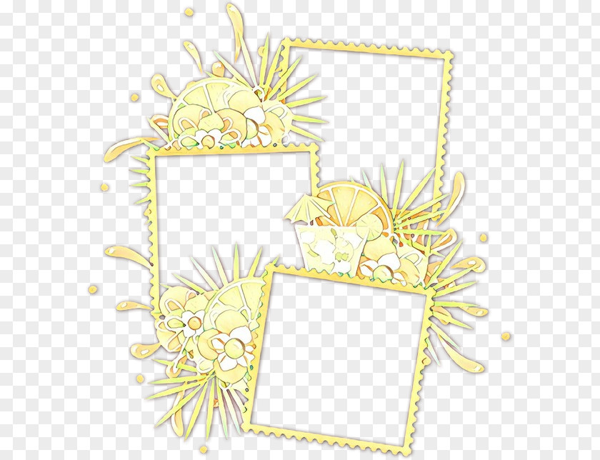 Yellow Floral Design PNG