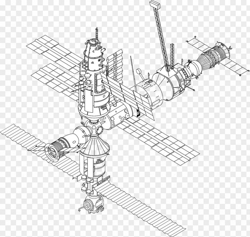 Space Station International Mir Drawing Spacecraft PNG