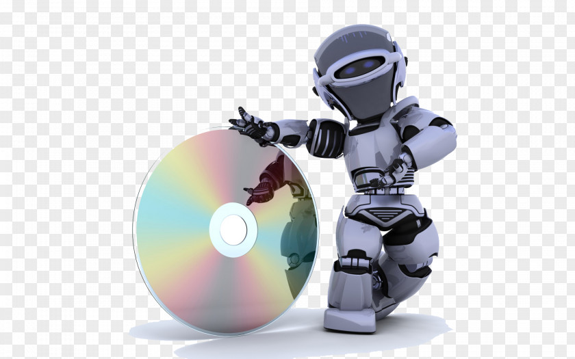 3D Robot Compact Disc Optical Drive CD-ROM Wallpaper PNG