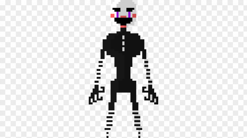 Black And White Grid Five Nights At Freddy's 2 Pixel Art Puppet PNG